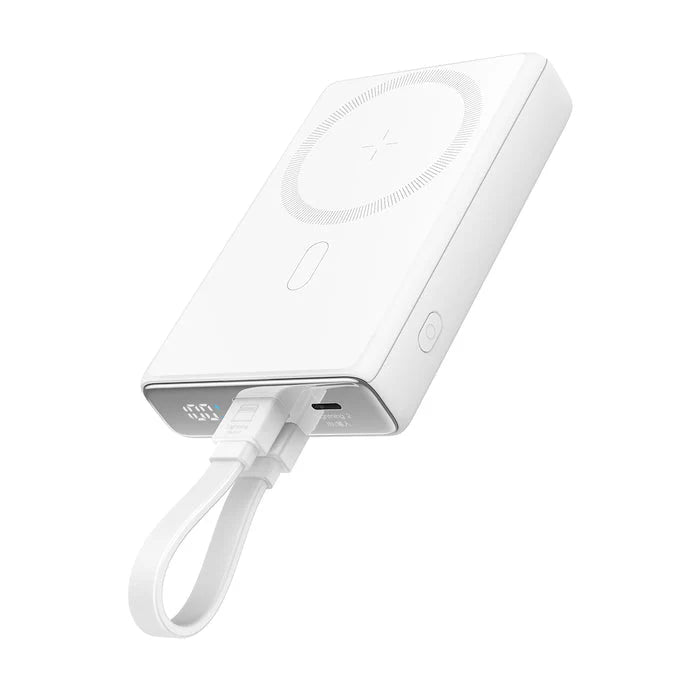 JOYROOM JR-PBM01 20W Magnetic Wireless Power Bank with Built-in Cable&Kickstand  10000mAh-White
