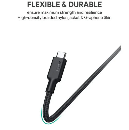 Aukey Generation 2 E Marker PD 100-W USB 3.1 Type-C to Type-C Cable,CB-CD21,high-speed Charging Cable,data cable,Bluebirds,Online Store,Aukey,Type C Cable,Aukey Data Cable