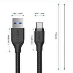 Aukey Braided Nylon USB 3.1,A to C Wire Cable,CB-AC1, Buy Aukey Braided Nylon,Charging Cable,Data Cable,Aukey Data Cable, Aukey Charging Cable,Fast Charging Cable,Buy Now