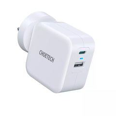 CHOETECH 38W PD Dual Ports Fast Charger UK – White