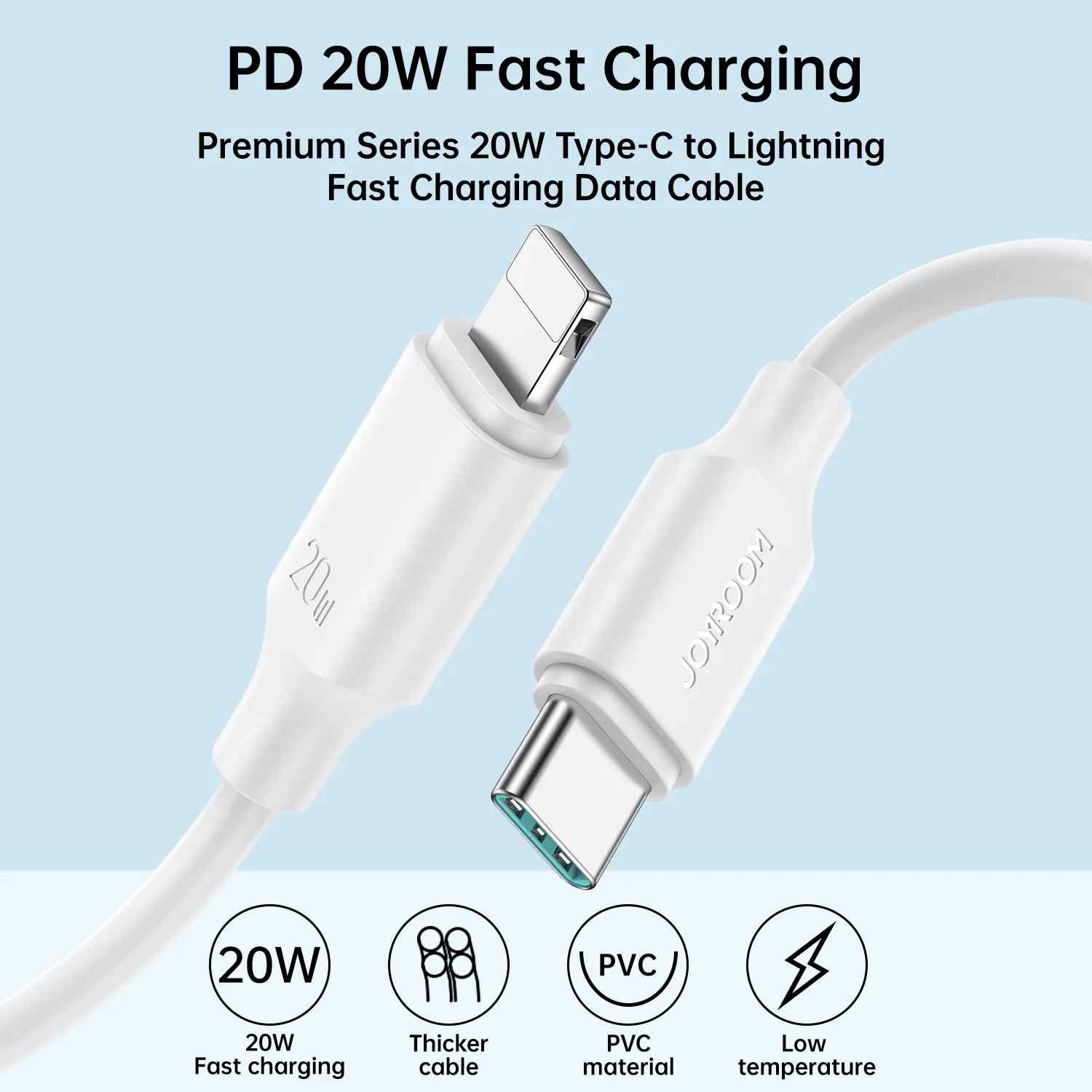 S-CL020A9 20W Type-C to Lightning cable - 1M - White Joyroom.pk
