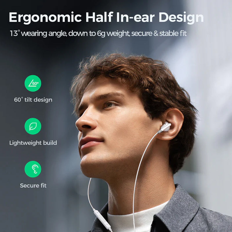 JR-EW01 JOYROOM WIRED SERIES HALF IN-EAR WIRED EARPHONES