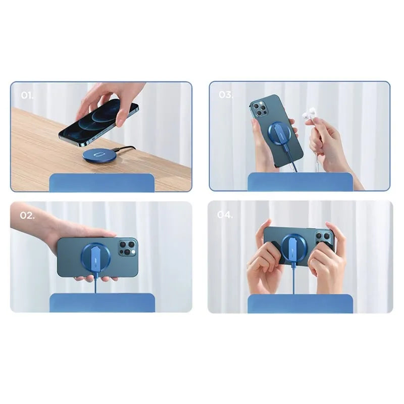 JR-A28 JOYROOM Magnetic Charger 15W iPhone 12 Series - BLUE Joyroom.pk