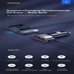 JR-CL03 JOYROOM Car-Charger Multi 5 port USB Joyroom.pk