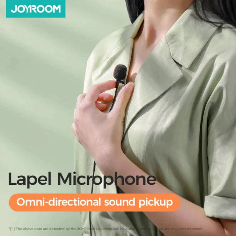 JR-LM1 JOYROOM Lavalier Microphone 2M Black Joyroom.pk