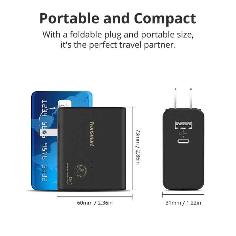 TRONSMART WPB01 2 IN 1 PORTABLE TRAVEL CHARGER